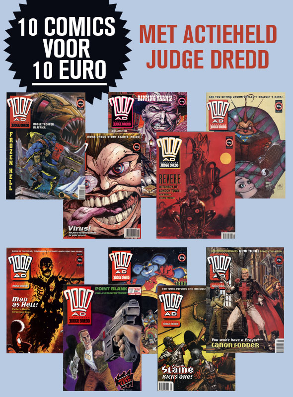 2000AD Judge Dredd Strippakket (10 Willekeurige Strips) (Engelstalig) (2ehands)