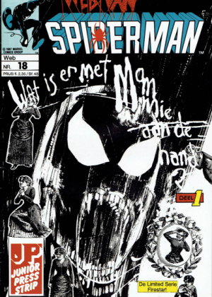 Web van Spiderman 18 - Wat is er aan de hand met Mama??? (Marvel Comics) (Tweedehands)